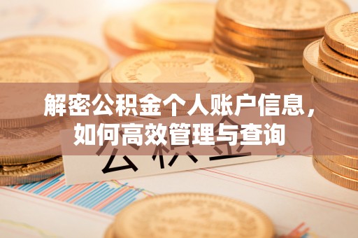 安达解密公积金个人账户信息，如何高效管理与查询