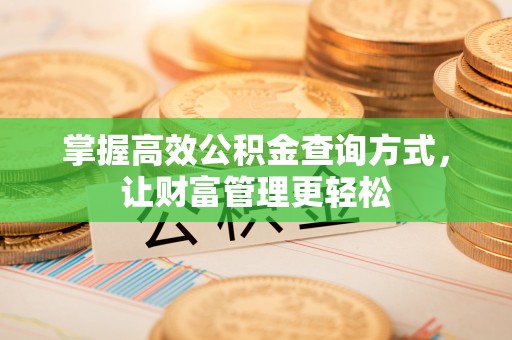 安达掌握高效公积金查询方式，让财富管理更轻松